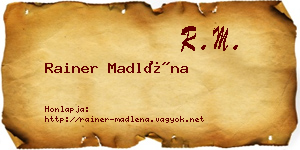Rainer Madléna névjegykártya